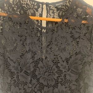 RW & Co Semi-formal Black Lace Midi with cap sleeves